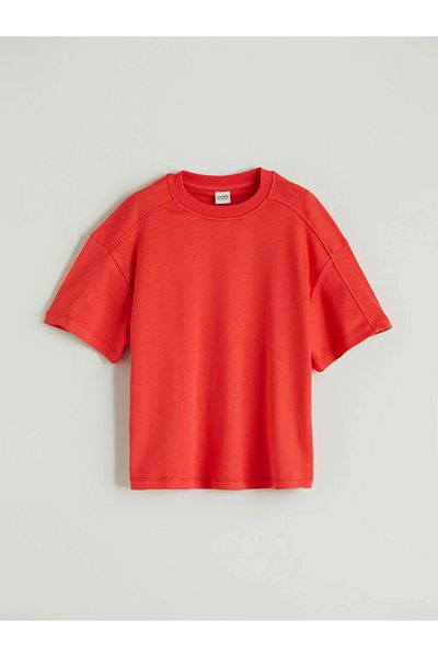 LC Waikiki Lcw Kids Red Crew Neck Girls T-Shirt & Shorts