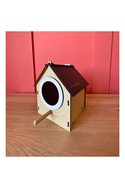 WoodenZoo Wooden Decorative Bird House Nest, Nest, Balcony, Garden Accessory (Maple)