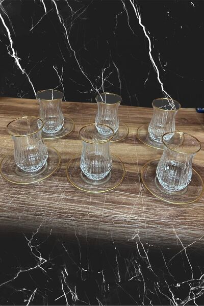 Paşabahçe 12 Parça Ahsen Gold Çay Seti