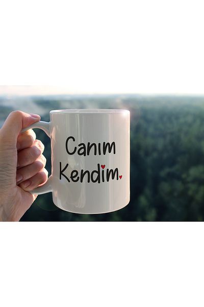 hediyenebak My Dear Myself Written Printed Ceramic Coffee Tea Cup