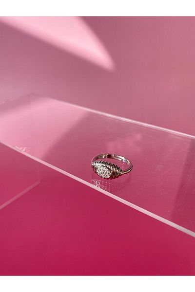 SİMİ TAKI Steel Ellipse Stone Adjustable Ring