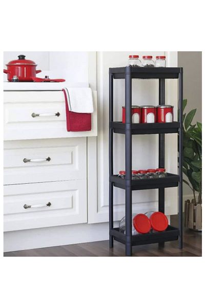 Mu Art Ahşap Mrt Black Rectangular Shelf Unit Plastic Art 871301