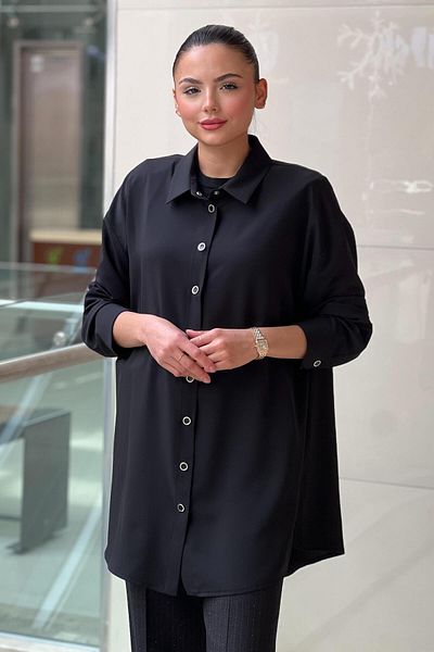 Ghisa Classic Shirt with Stone Studs