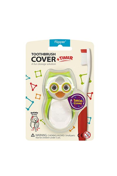 Flipper (Bandaid Gift) Owl Figured Hourglass Brush Storage Container - Assorted (1 Pcs)