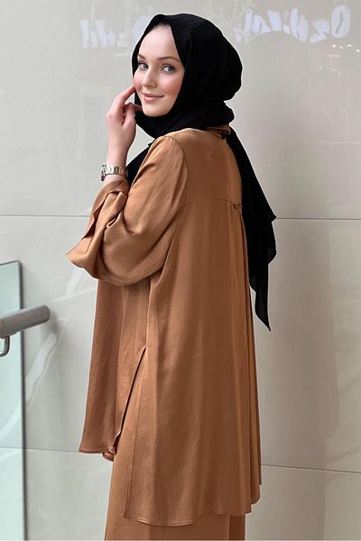 Ghisa بدلة قميص بأكمام طويلة وبنطلون فضفاض