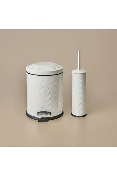 ASPARTAM Patterned 2-Piece Bathroom Set - White