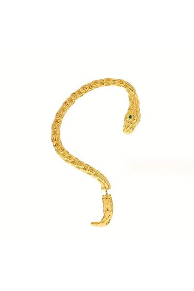 Takıtolia Medusa - Gold Snake Ear Top Silver Silver Color Earrings (for Right Ear)