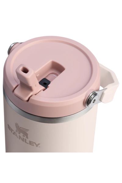 Stanley The Iceflow ™   Flip Straw Tumbler 30 oz |   Rose Quartz Thermos Cup with Straw 0.89 Liter