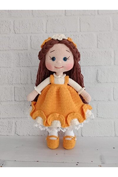 OYUNCAKPARK Turuncu Merve Bebek Amigurumi Organik Oyuncak