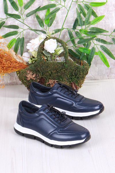 Mehmet Mete 42426 Comfortable Lightweight Genuine Leather Rubber Laced Men's Shoes