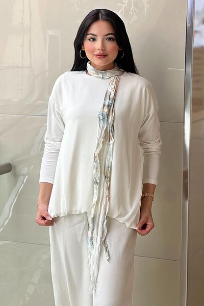 FUAT GÜRSEN Fuat Gürşen Flar Detailed Chiffon Tunik