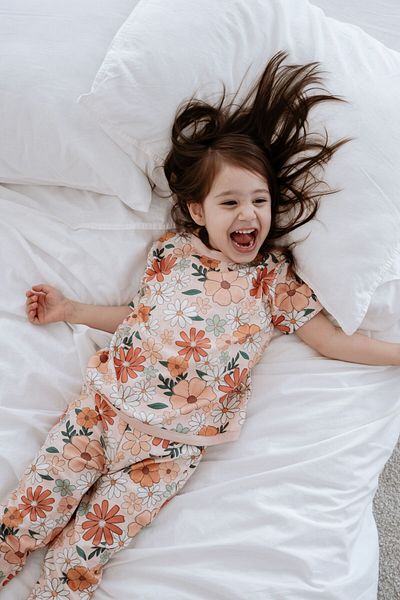 Luna Kids Collection 0.3 Tog Summer Children's Pajama Set - Floral Pattern