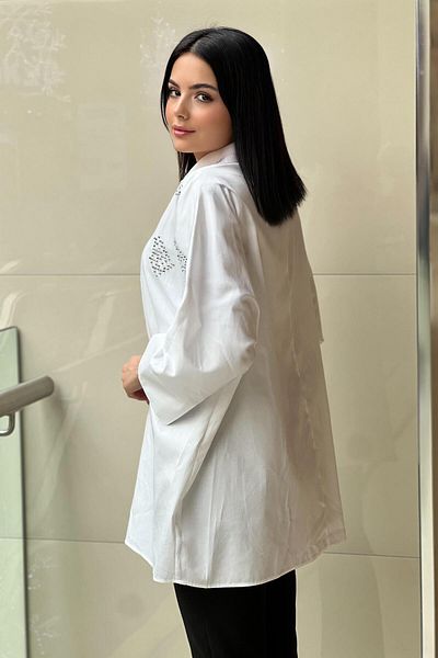Ghisa Baguette Stone Embroidered Cotton Shirt