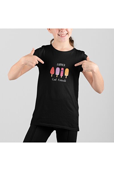 Butik 100% Cotton Children's -Cool Friends- Transfer Printed Round Neck Short...