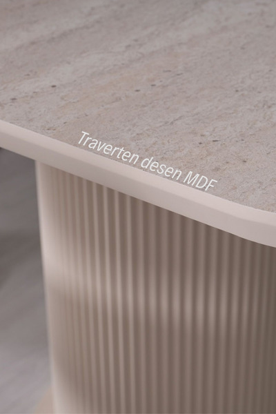 KUĞU GARDEN Traverten Masa Bohem Ayak 6'lı Tosla Metal Demonte Sandalye 90x180 Masa Sandalye Takımı