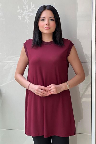 Ghisa Ribbed Sleeveless Tunic with Glitter