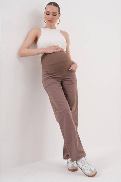 BIG LESSON Maternity Stretchy Tummy Band Waist Adjustable Pipe Leg Jeans