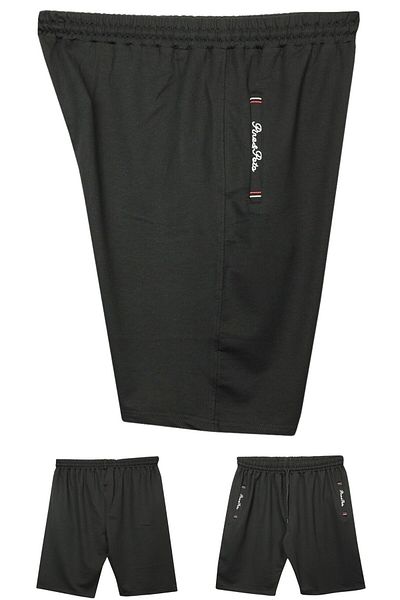marufshop Large Size 110 - Suitable for 155 Kilos Lycra Combed Cotton Men's Shorts with Embroidered Detailed Fitted Pockets