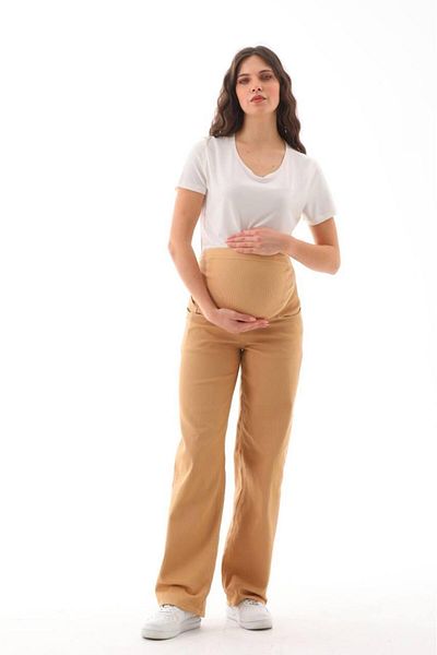 BIG LESSON Maternity Stretchy Tummy Band Waist Adjustable Pipe Leg Jeans