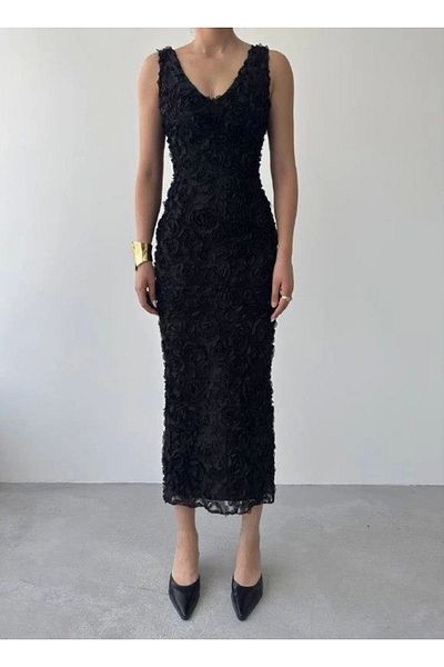 Kaplan Kren Rose Detailed Dress