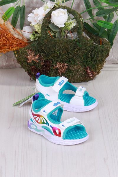 Vicco 332.P25Y.210 White but Anatomical Lighted Girls Sandals