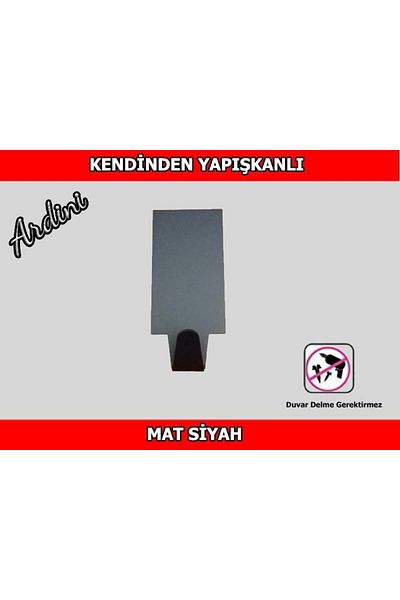 ardini Pack of 4 Black Matte Bathrobe Towels - Self-adhesive Hanger