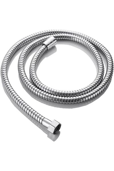 Mu Art Ahşap Mrt Stainless Steel Shower Hose, Unbreakable Braided Hand Shower Spiral, 1.5 Meters (Chrome) Art 87130