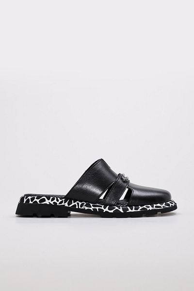 FAST STEP Genuine Leather Women's Flat Slippers 710Za992-1