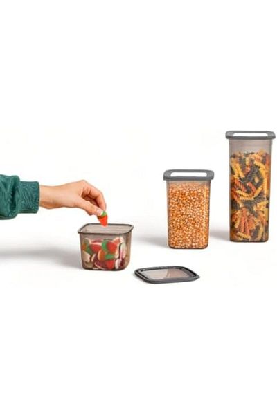 Mu Art Ahşap Mrt 12 Pcs 1300ml. Square Food Storage Container with Leak-Proof Vacuum Lid. 1300ml Square Food Storage K