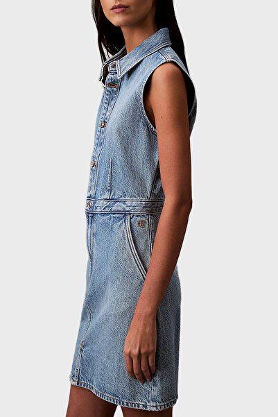 Calvin Klein % 100 Pamuk Regular Fit Kot Elbise LV047B074GRJK ELBİSE LV047B074G RJK