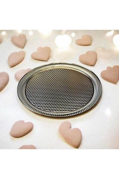 Noah Exclusive Metal Serving Tray Silver Color - 34 cm