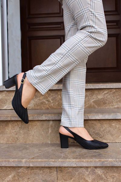 FAST STEP Pantofi de damă din piele naturală cu toc gros 064za360