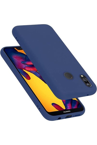Marselit جراب سيليكون سائل متوافق مع هاتف Huawei P20 Lite من الداخل مخملي - أ...