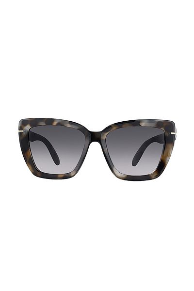 Daniel Klein Women's Brown Patterned Frame Gray Glass Cat-Eye Sunglasses