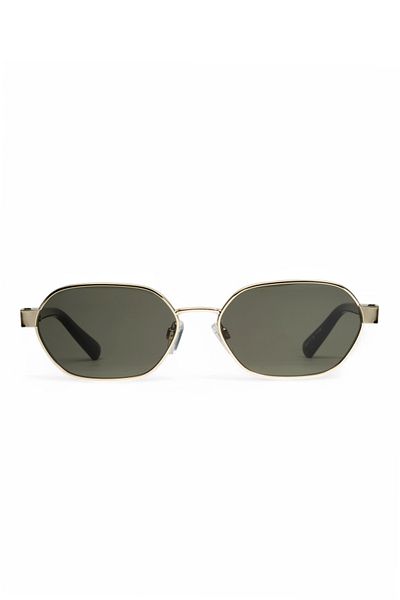 Daniel Klein Unisex Oval Frame Gold Metal Sunglasses