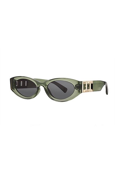 Daniel Klein Women's Sunglasses Green Frame Black Glass