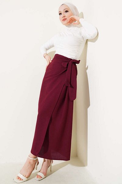 TANISA Noir Belted Skirt Tns-4158