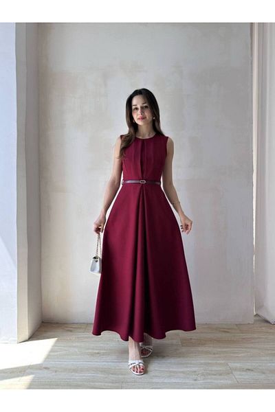 Masspera Sleeveless Belted Design Maxi Dress