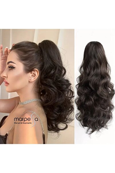 Marpessa Tokalı Dalgalı At Kuyruğu - Koyu Kestane