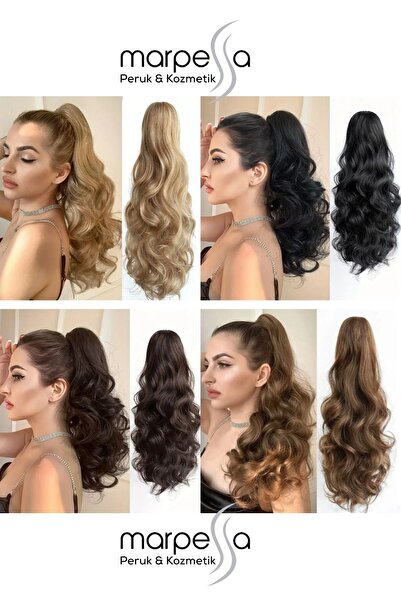 Marpessa Tokalı Dalgalı At Kuyruğu - Açık Kahve