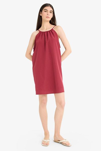 DeFacto Mini-Strandkleid aus Frottee-Baumwolle mit Rundhalsausschnitt – Fall in Love E5102AX25SP