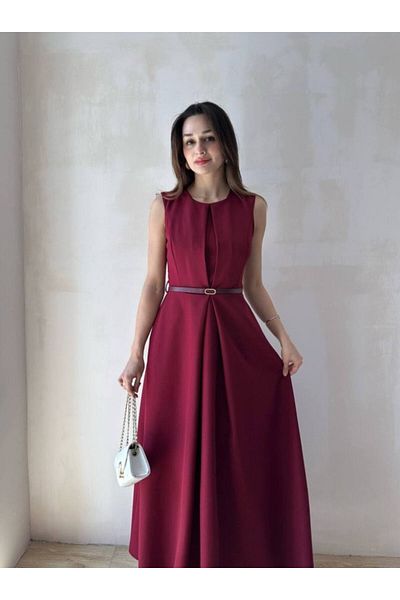 Masspera Sleeveless Belted Design Maxi Dress