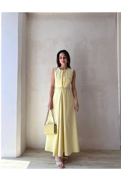 Masspera Sleeveless Belted Design Maxi Dress