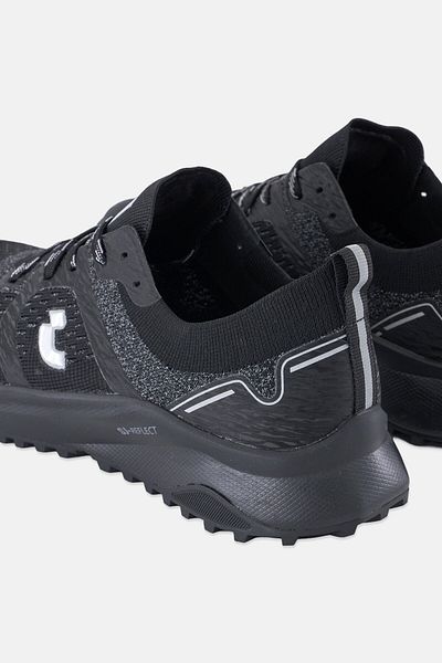 SJ Men Brand Logo Lace Up Outdoor Shoes, Black