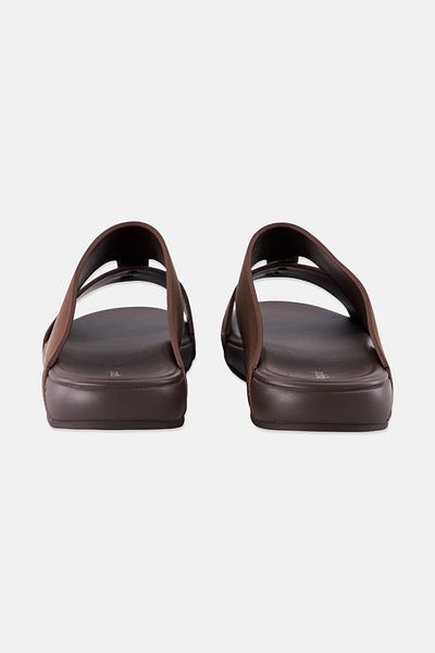 Algspar Men Slip On Arabic Sandals, Dark Brown