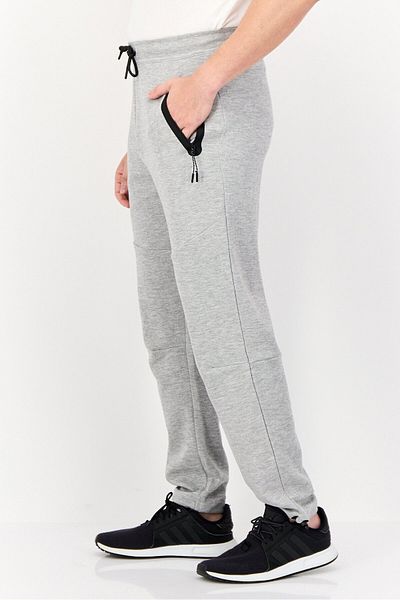 CELIO Men Regular Fit Heather Jogger Pants, Light Grey