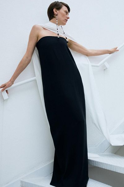 Suud Collection Μαύρο φόρεμα Kay Strapless