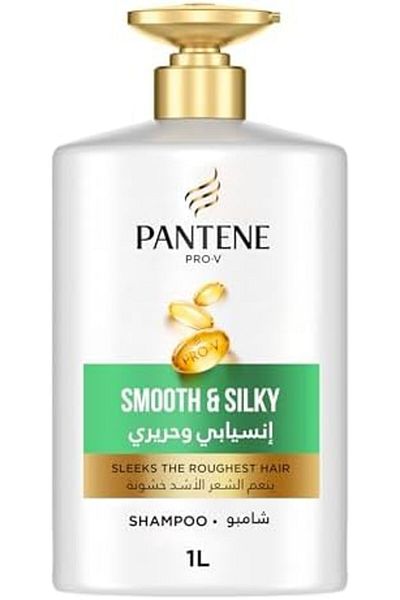 Pantene Pro-V Smooth and Silky Shampoo, Sleeks the Roughest Hair, 1 L