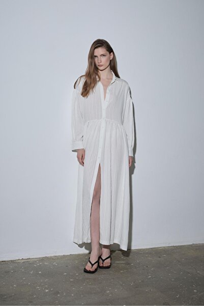 Suud Collection Ekru Anette Gömlek Elbise