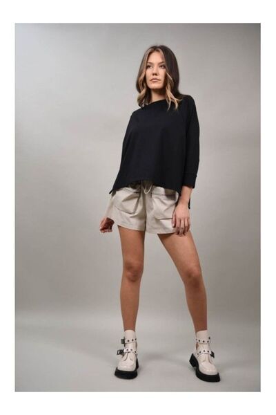 LUMİNA POSITANO SHORTS WITH APPLIQUE POCKETS Beige S-M